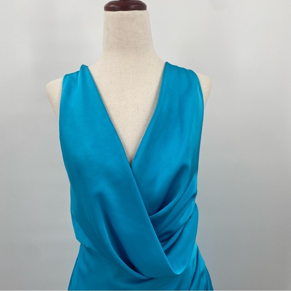 Misha Calypso Mini Dress Satin Blue Small - Picture 4 of 11